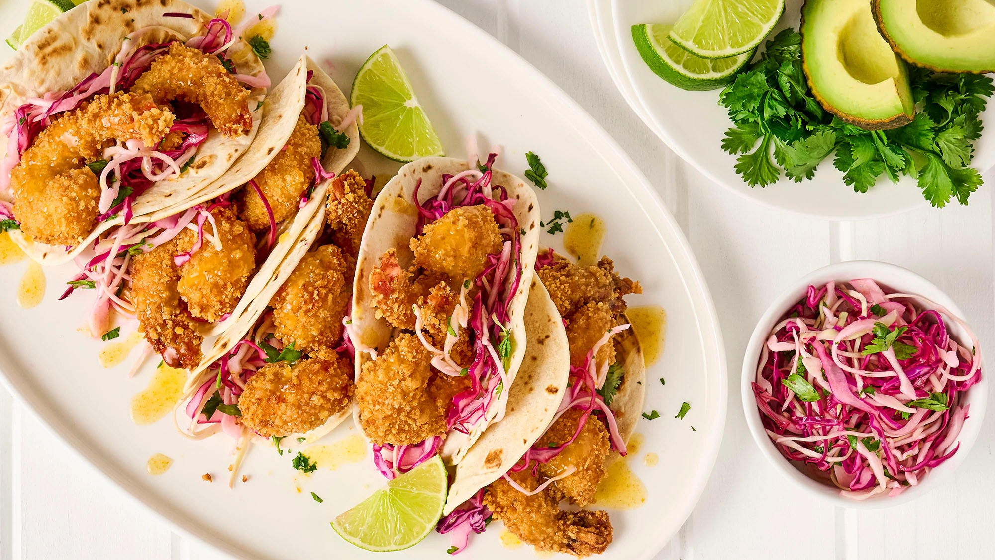 Crispy Aji Amarillo Shrimp Tacos