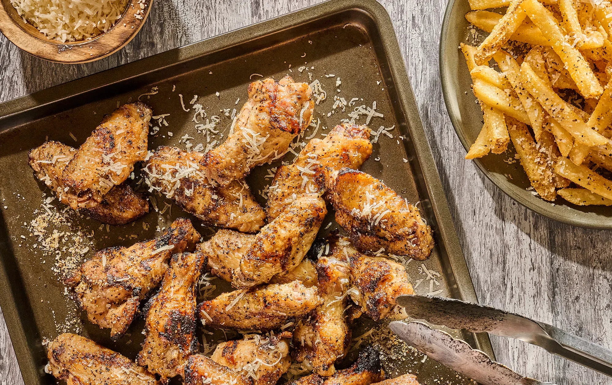 Grilled Salt, Pepper, Garlic and Truffle Parmesan Wings