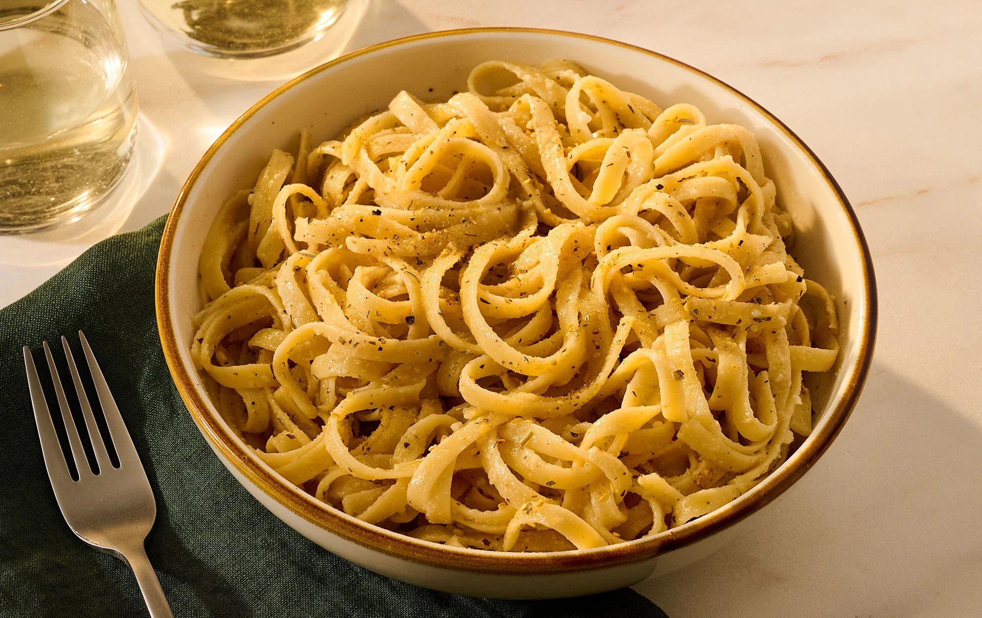Garlic and Olive Oil Fettuccine