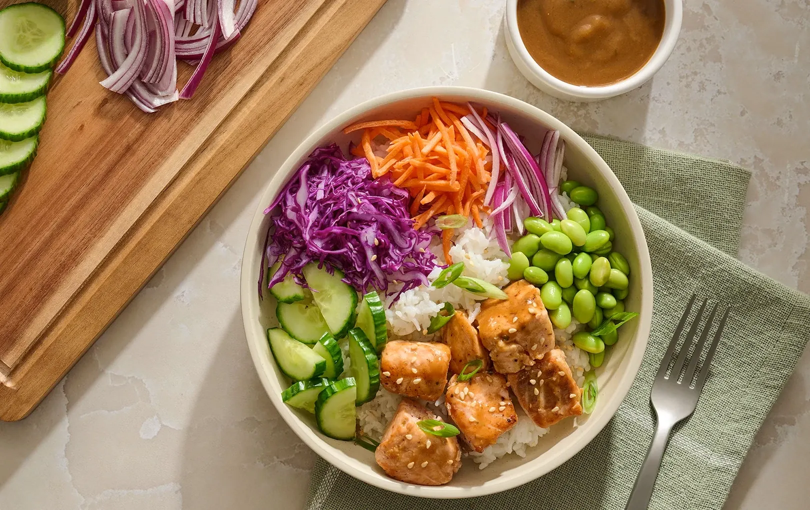 Salmon Rice Bowl with Miso Gravy