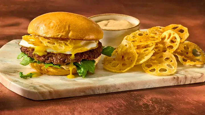 Five Spice Lotus Crunch Burger