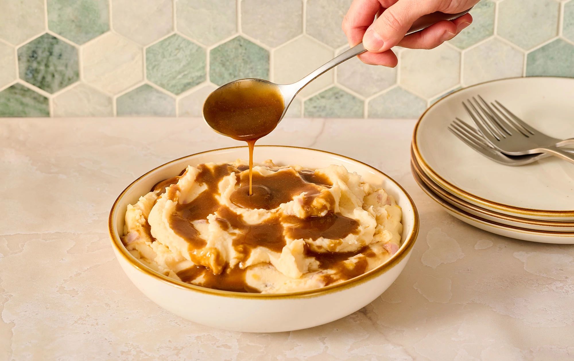 Cheesy Loaded Mashed Potatoes with Ham