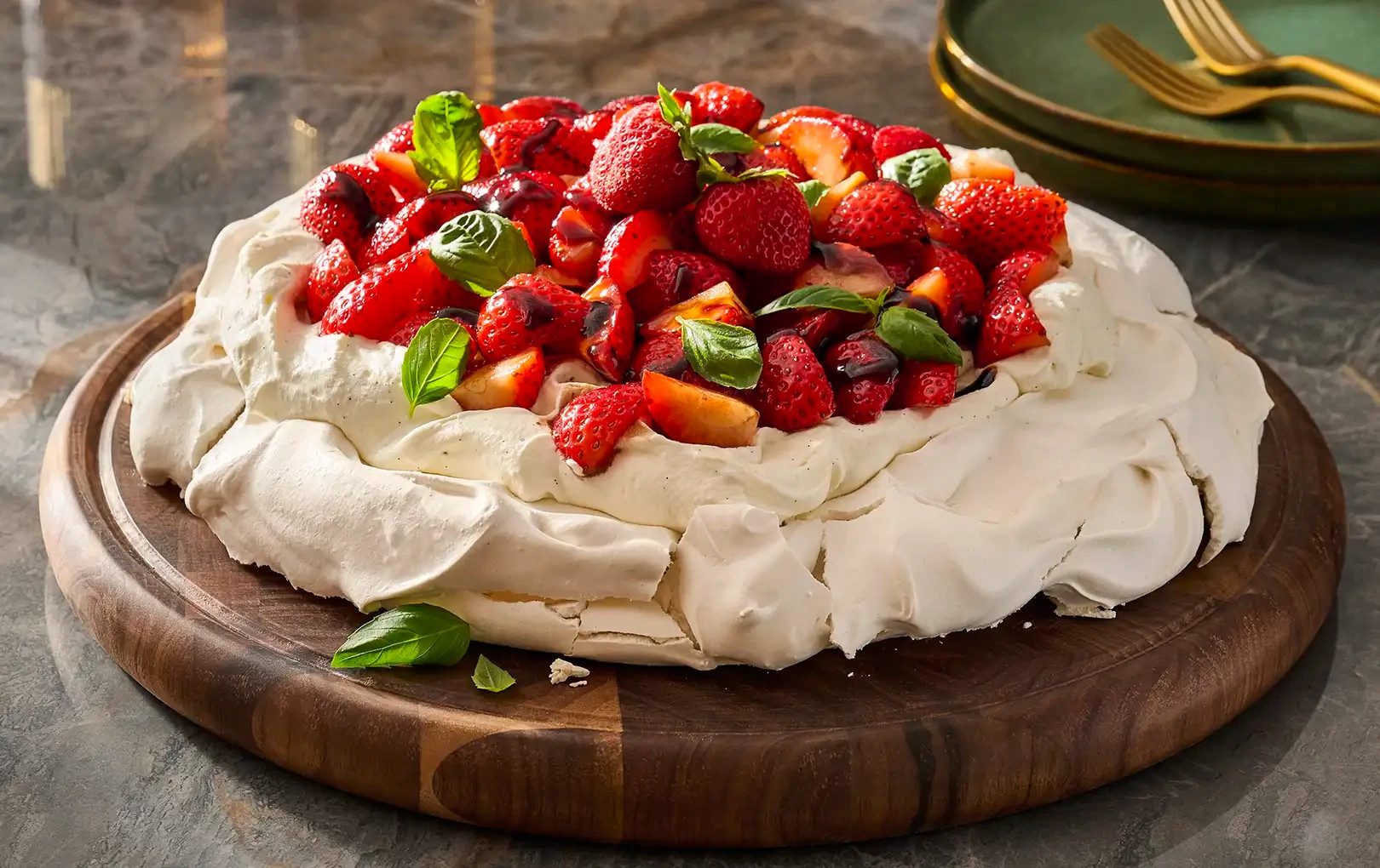 Strawberry Balsamic Pavlova