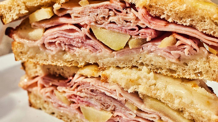 Caramelized Apple and Ham Croque Monsieur