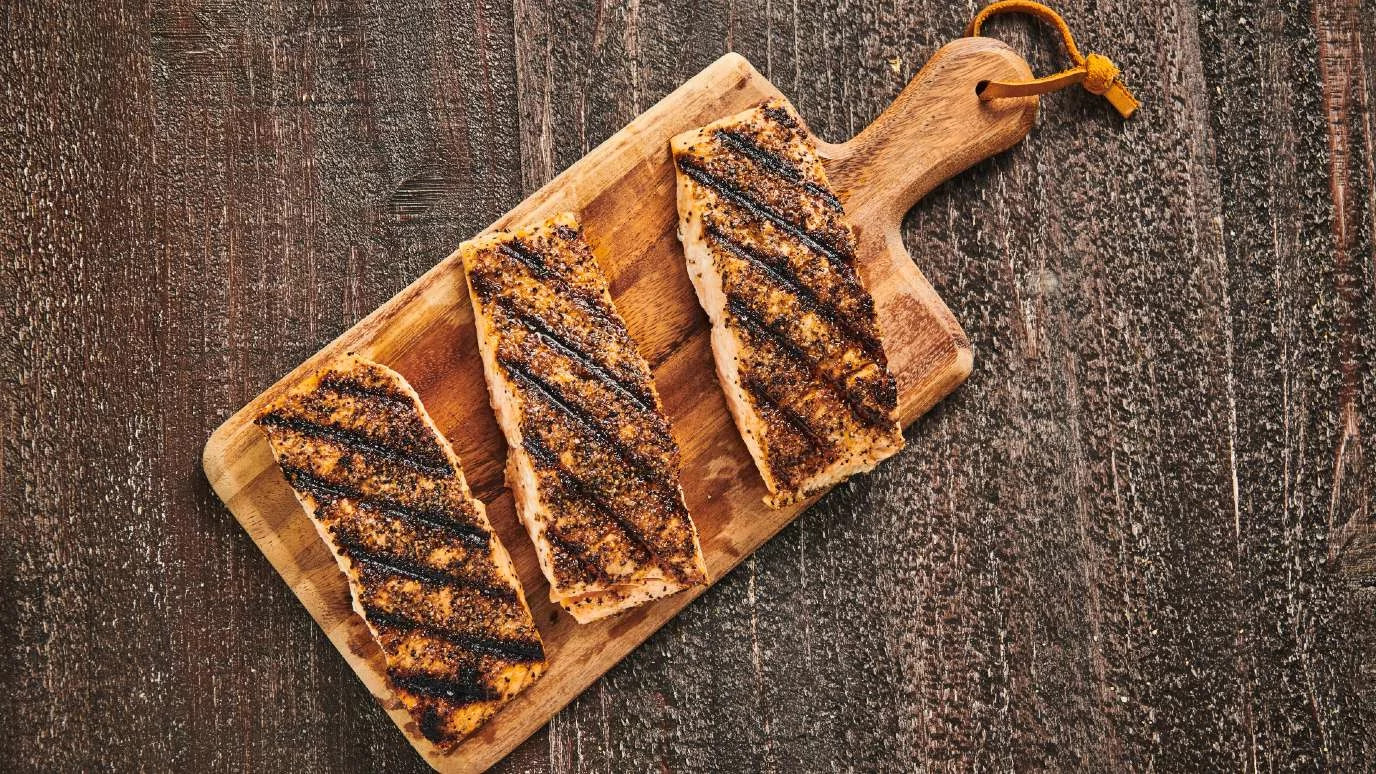 Black Pepper and Smoke Rubbed Salmon