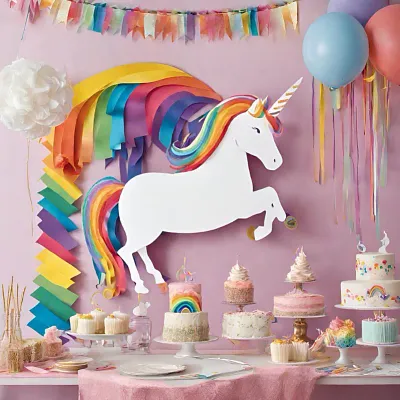 Cool Unicorn Party Idea: Balloon Cloud and Rainbow Streamers