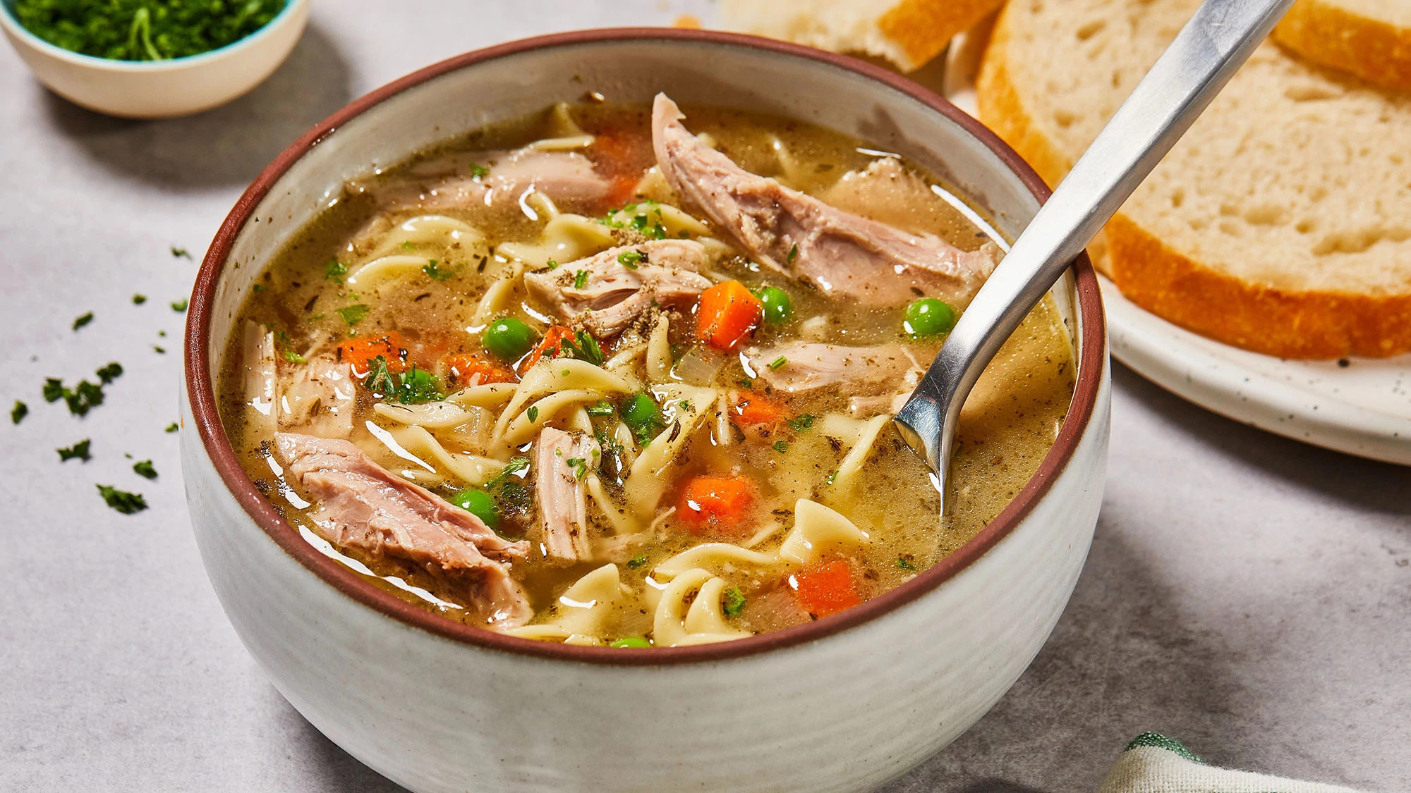 Leftover Turkey Sage Noodle Soup