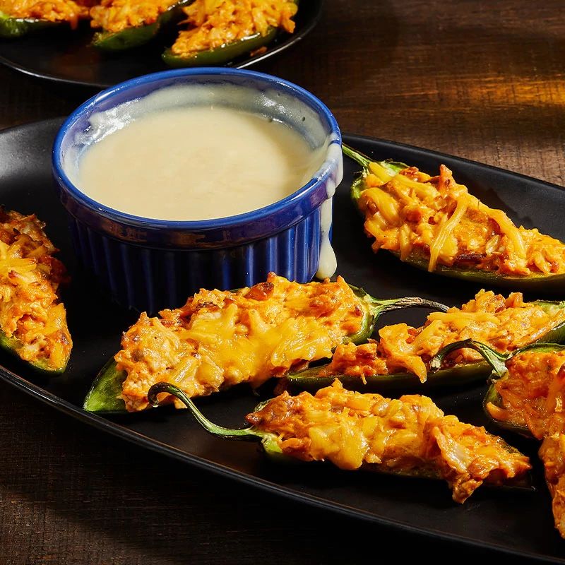 buffalo chicken jalapeno poppers with beer cheese dip buffalo chicken jalapeno poppers with beer cheese dip