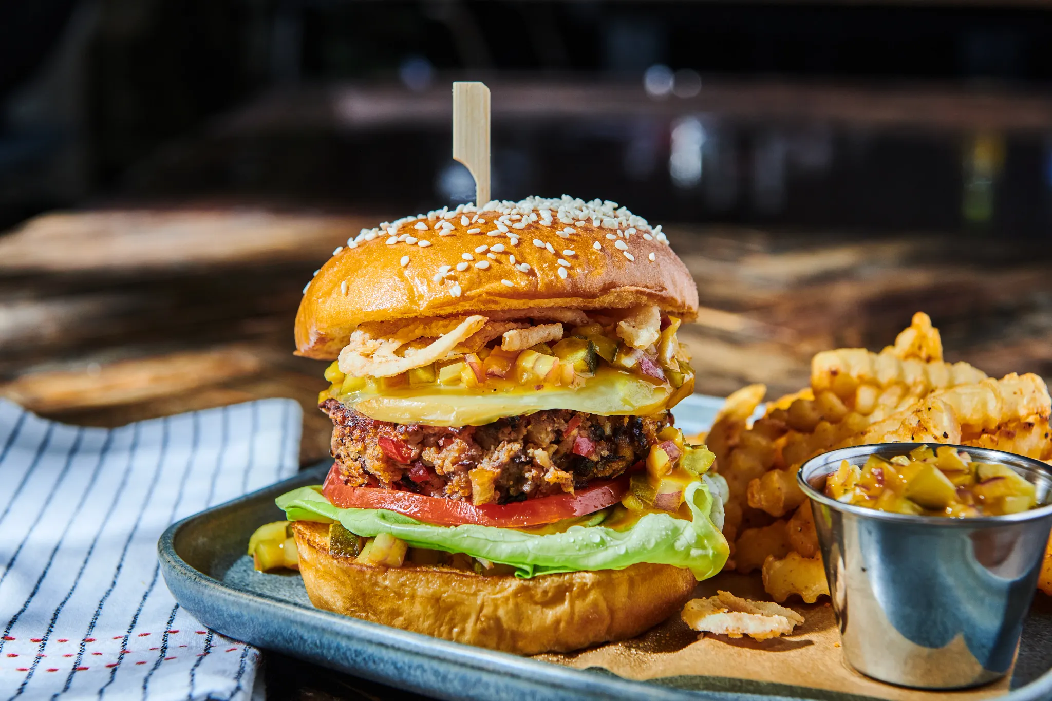 Carolina Tangy Gold Relish Black Bean Burger