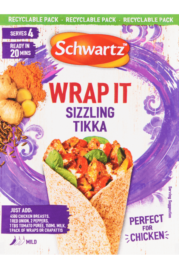 Schwartz Sizzling Tikka Wrap It Recipe Mix