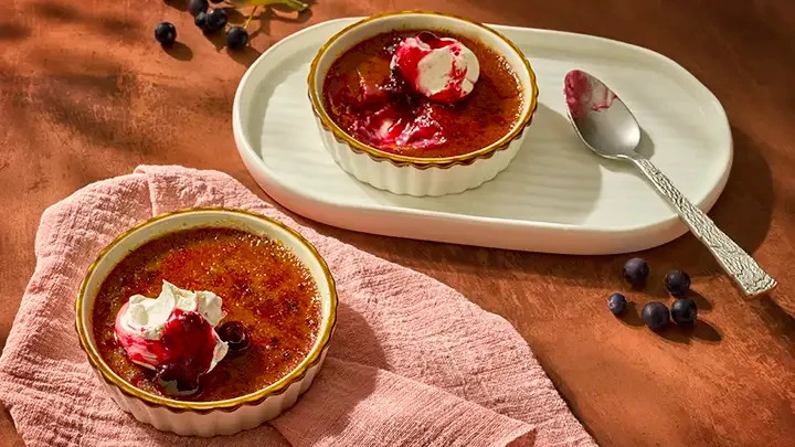 Black Currant Rosemary Crème Brûleé