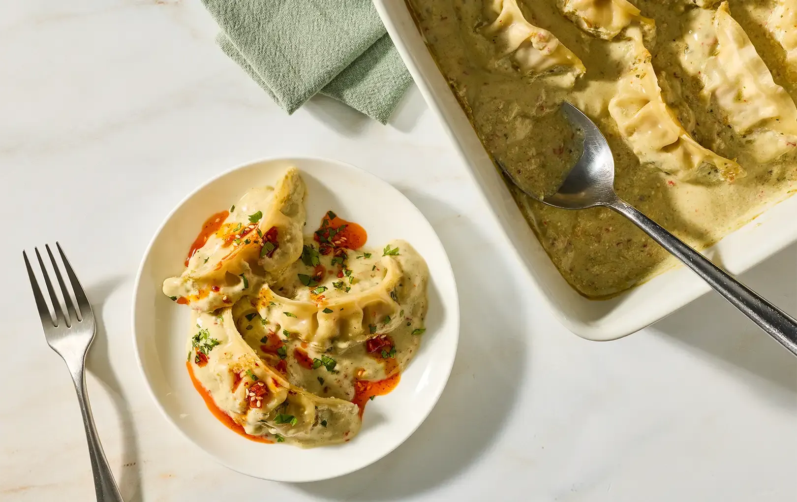 Thai Green Curry Baked Potstickers