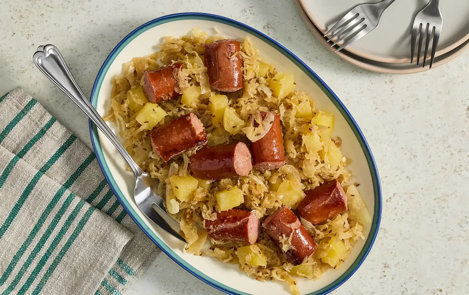 Slow Cooker Sausage & Sauerkraut