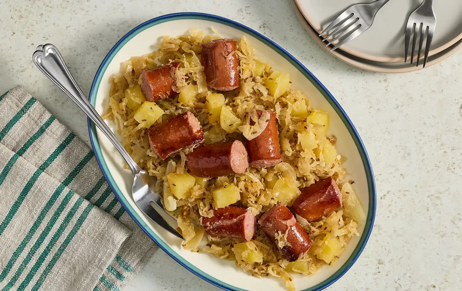 Slow Cooker Sausage & Sauerkraut