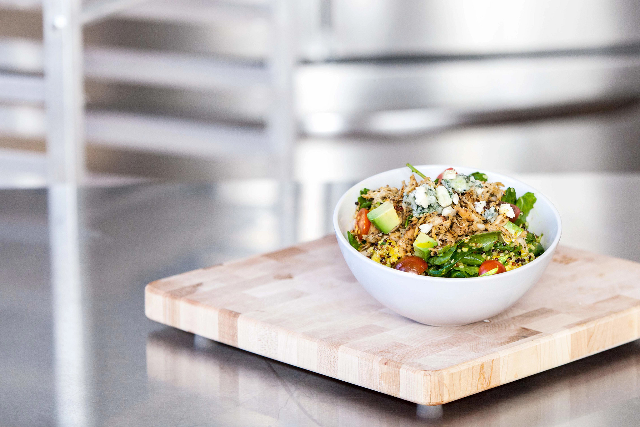Chicken Quinoa Kale Salad w/ Turmeric Vinaigrette