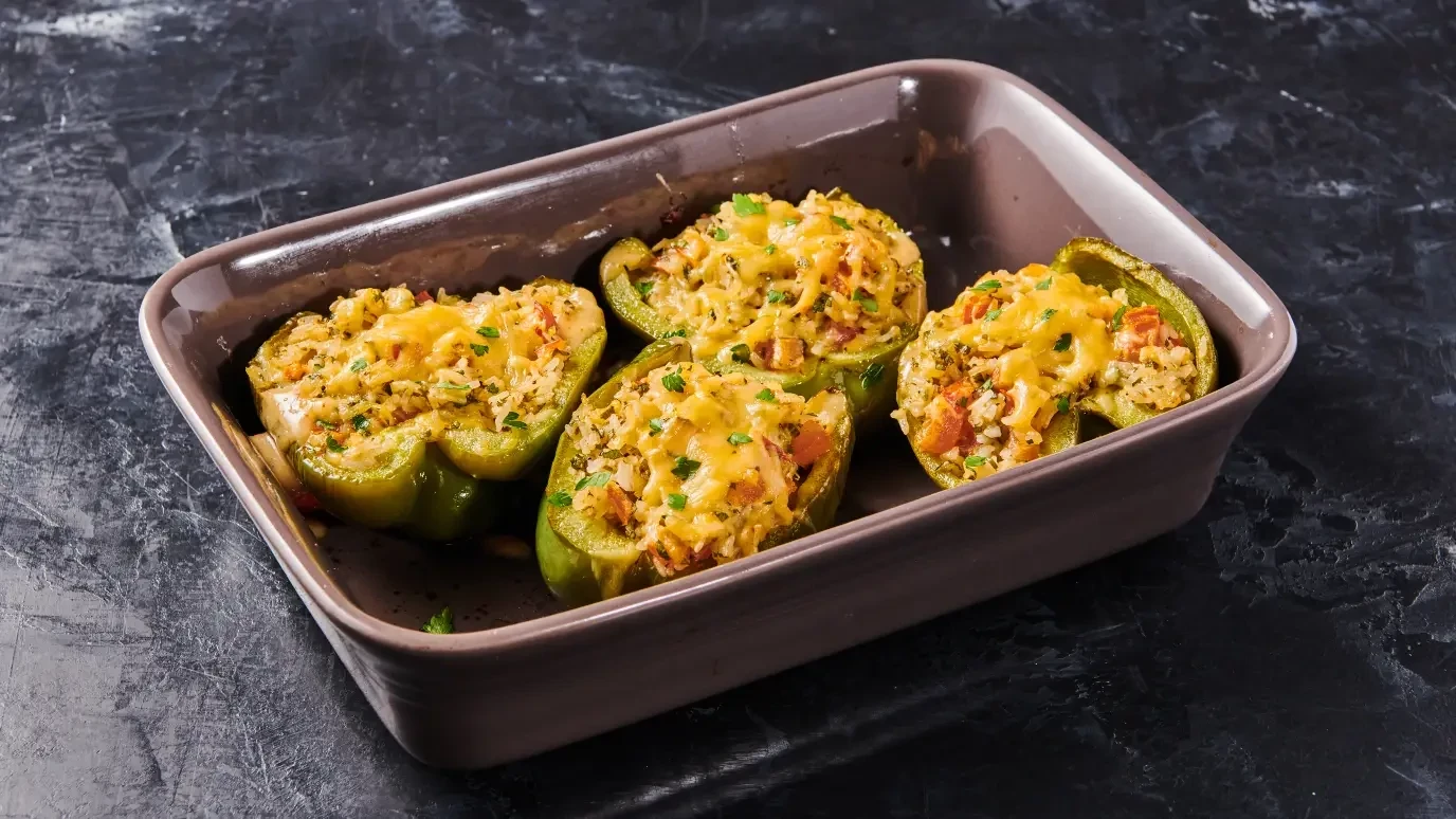 Franks RedHot Garlic Parm Stuffed Peppers