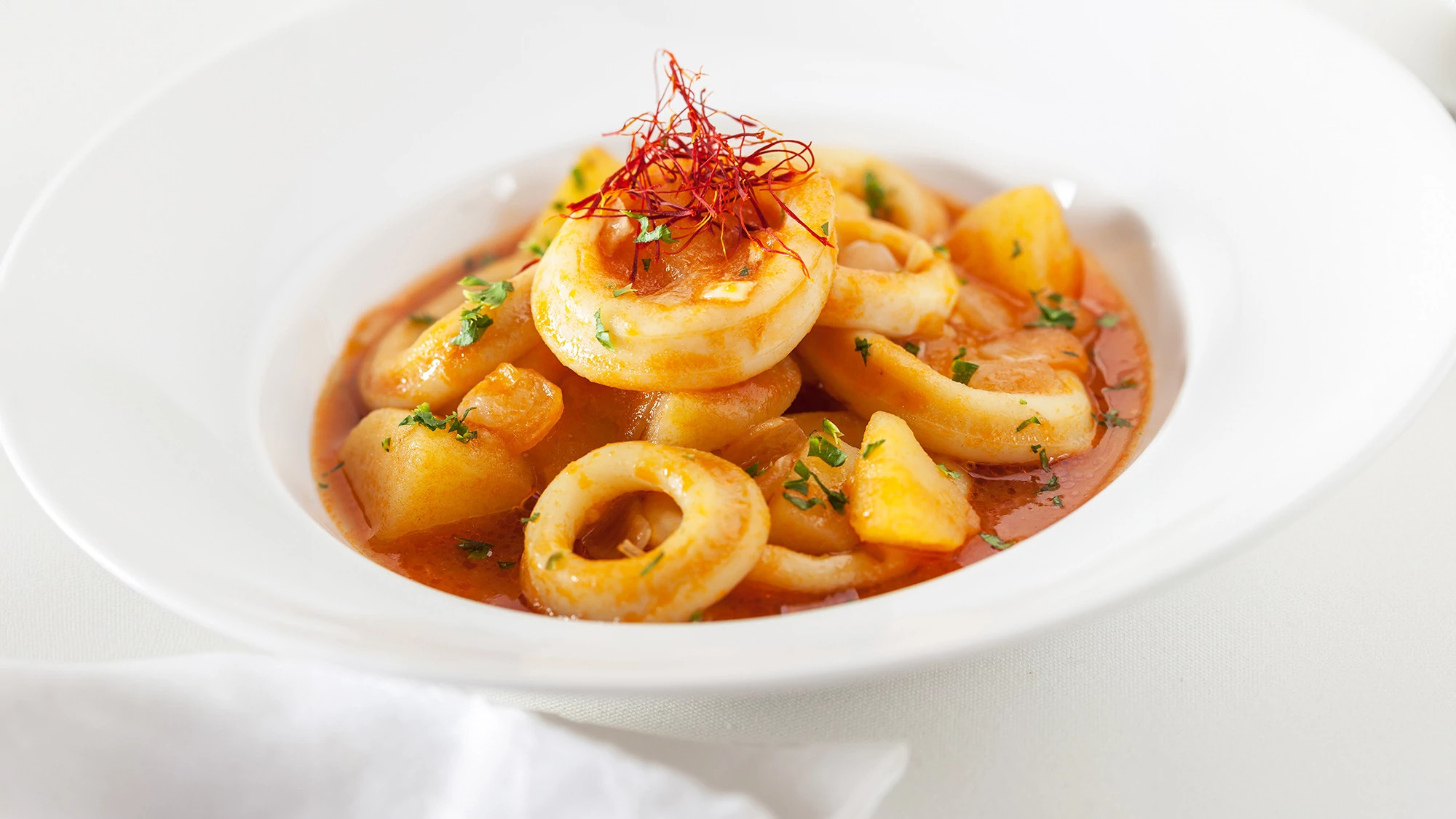 Anelli di calamaro allo zafferano 