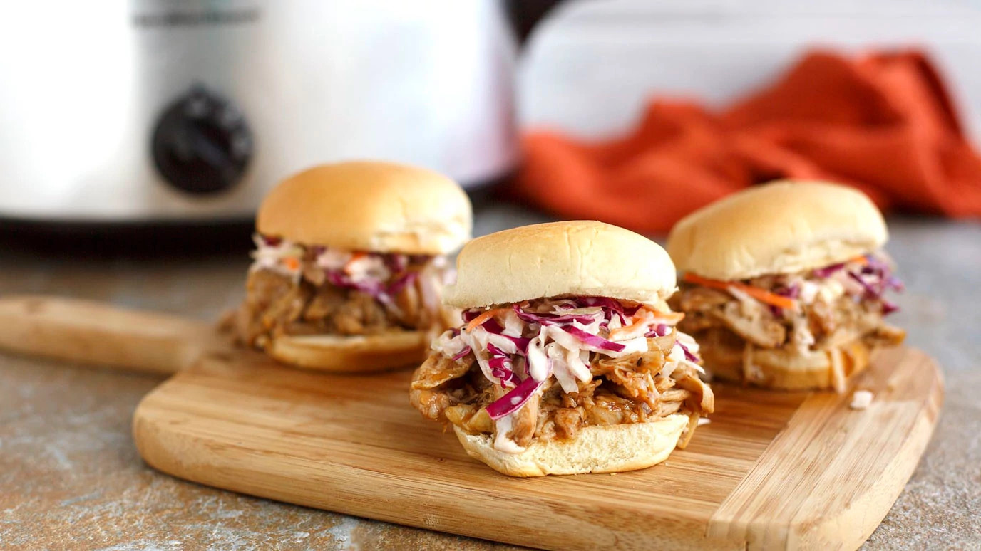 Slow Cooker Honey Bourbon Pulled Chicken