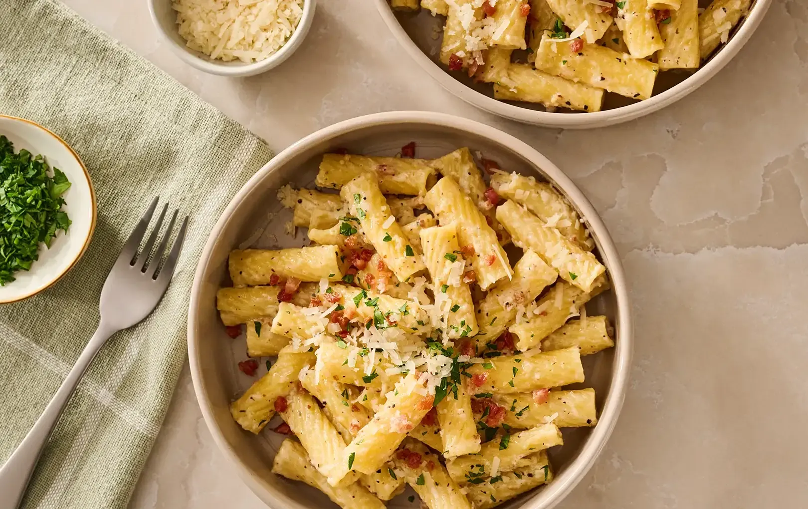 Cacio e Pepe Rigatoni with Pancetta