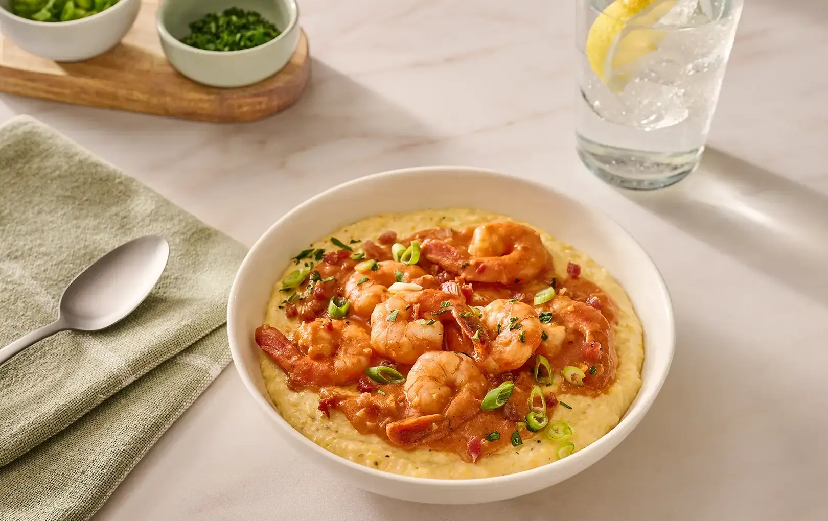 Spicy Vodka Shrimp & Cheesy Grits