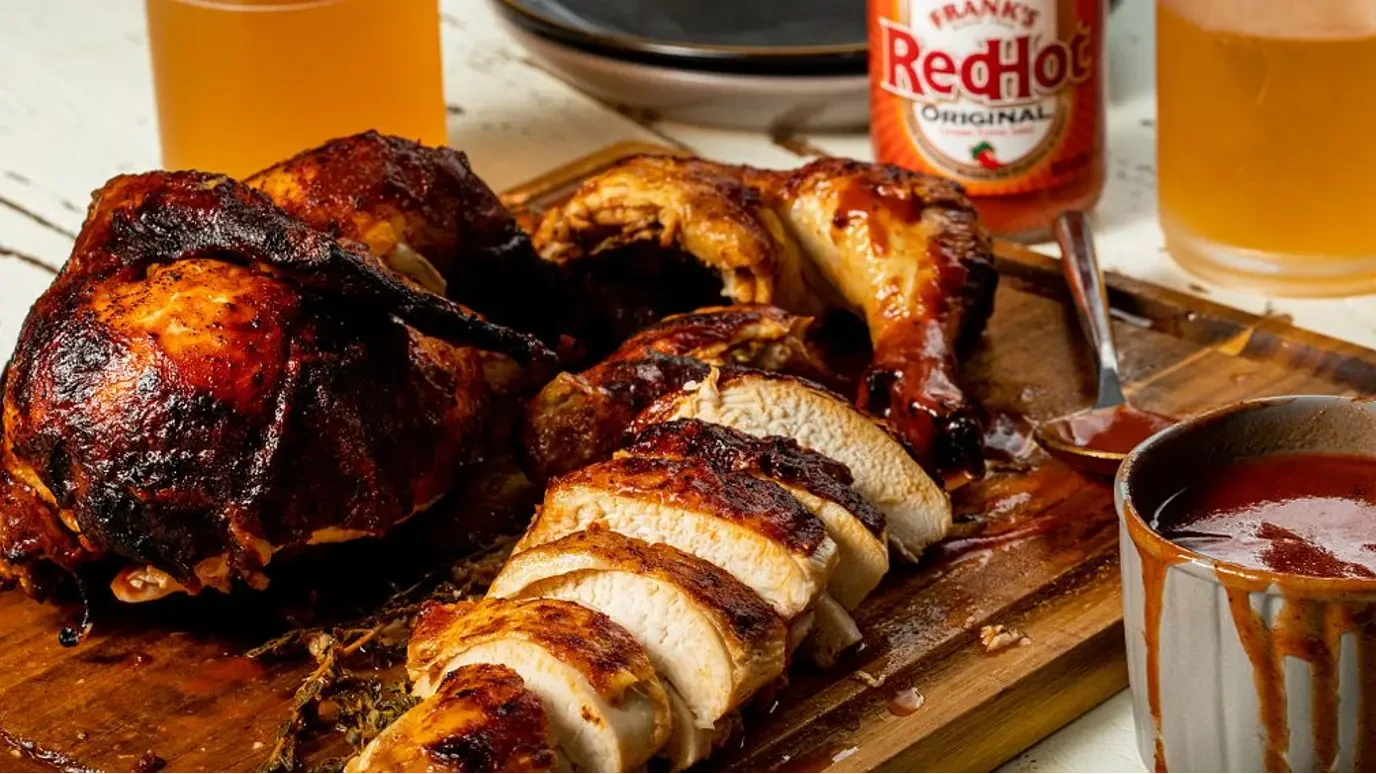 Franks RedHot Spicy Cajun BBQ Beer-Can Chicken