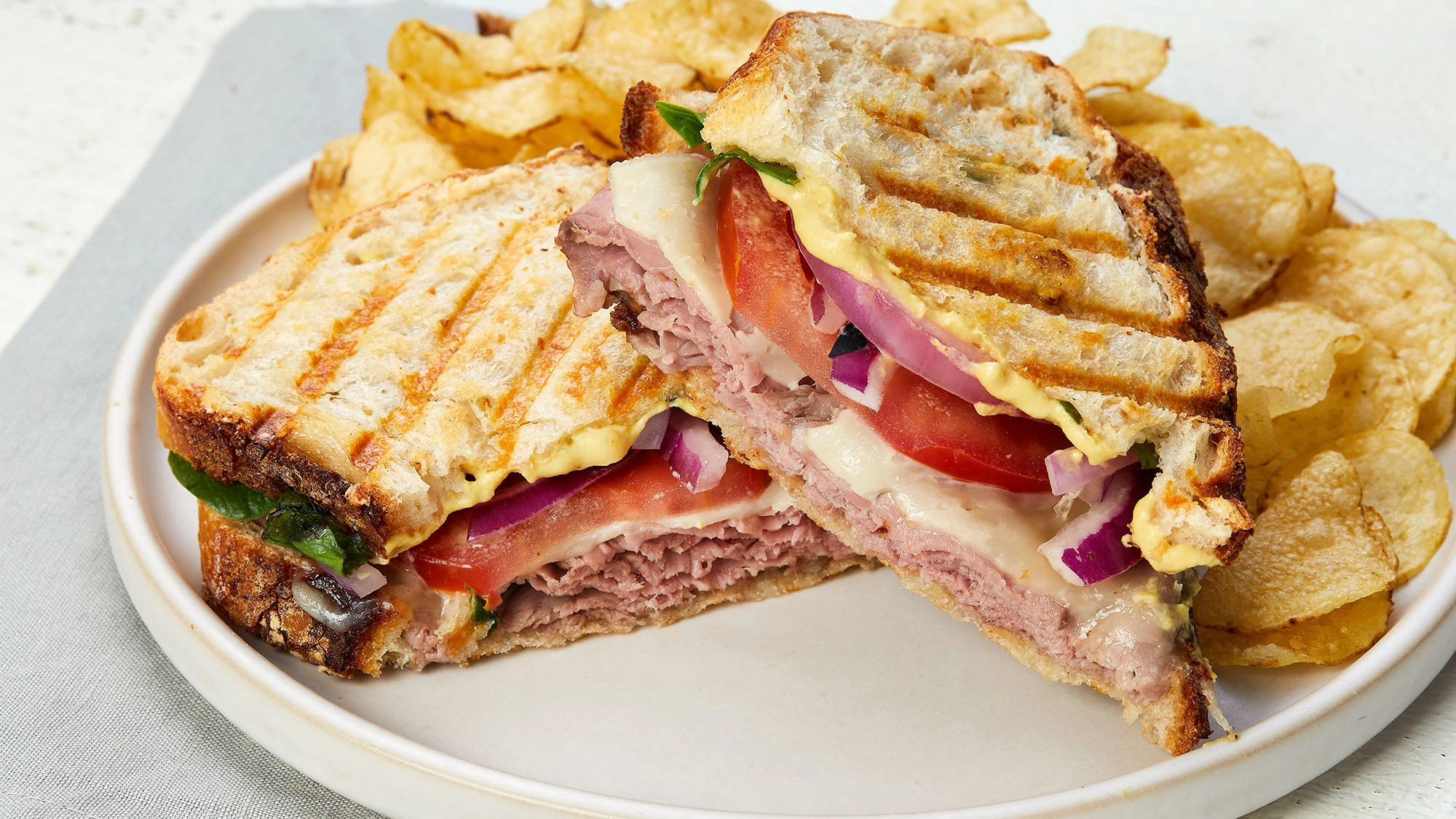 Dijon and Havarti Roast Beef Panini