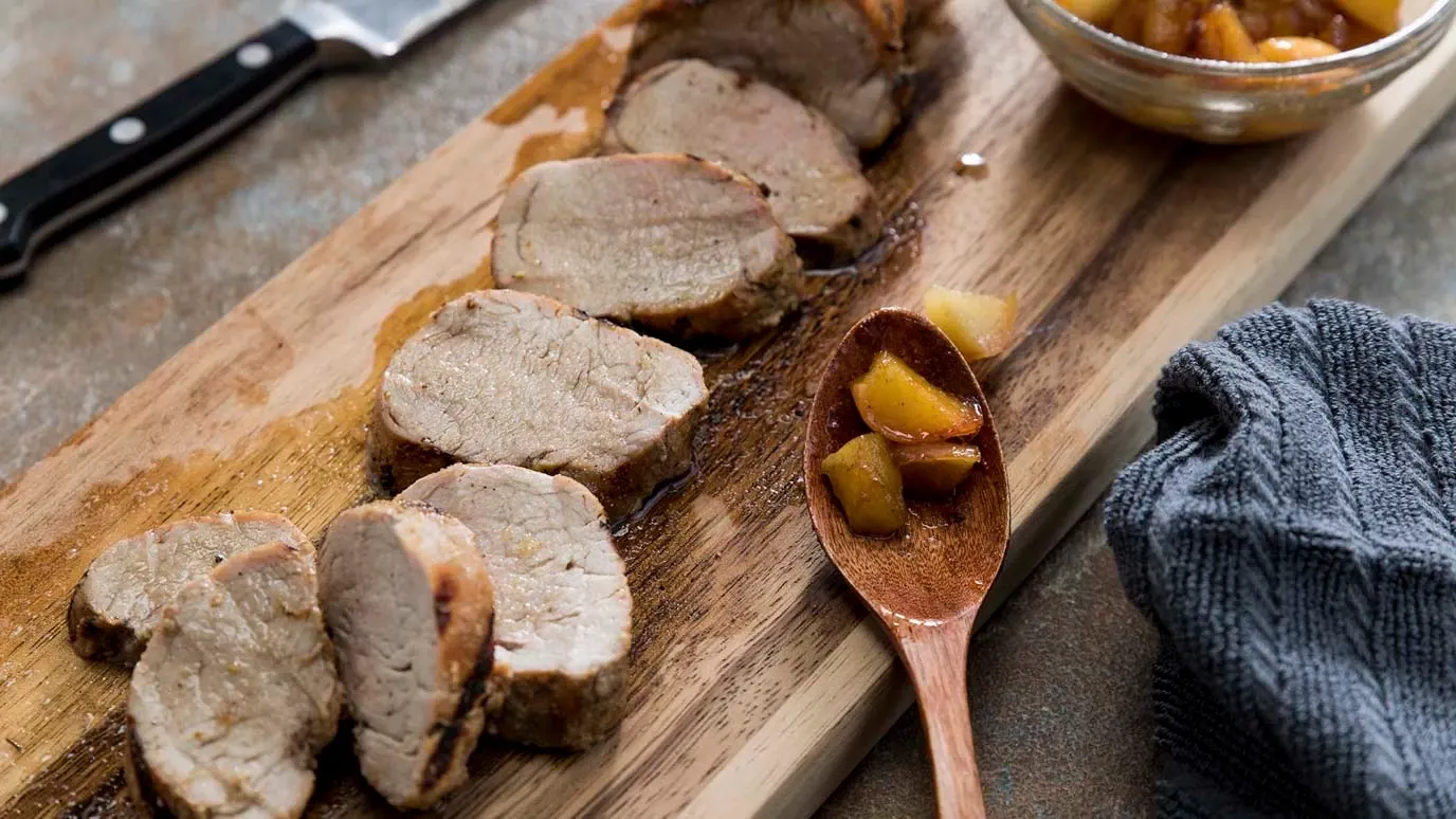 Honey Hickory Pork Tenderloin with Sweet Apple Glaze