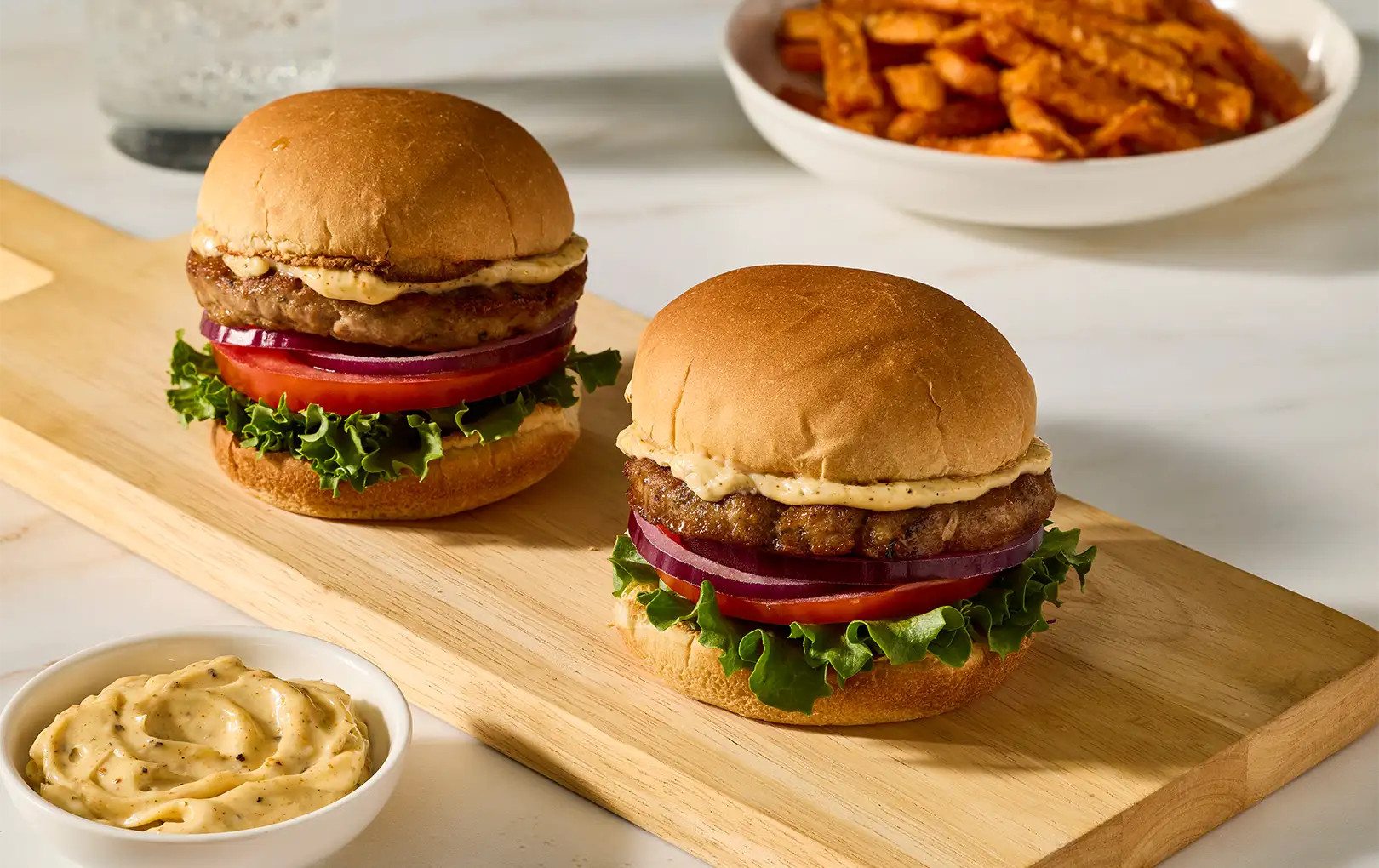 Turkey Burgers with Herby Mayo