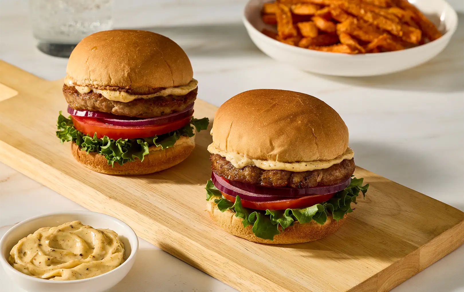 Turkey Burgers with Herby Mayo