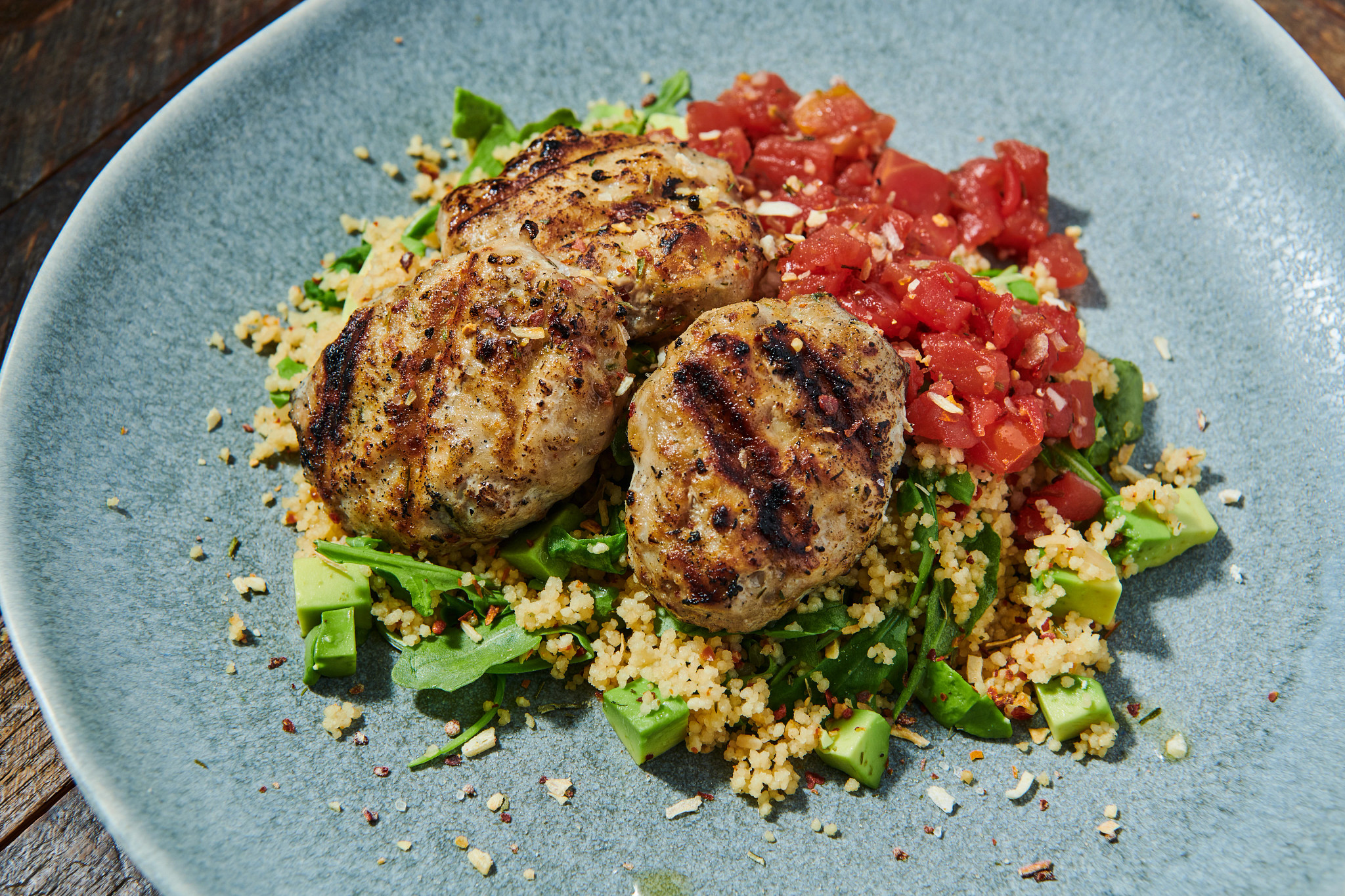 Seasoned Chicken Kofta over Couscous
