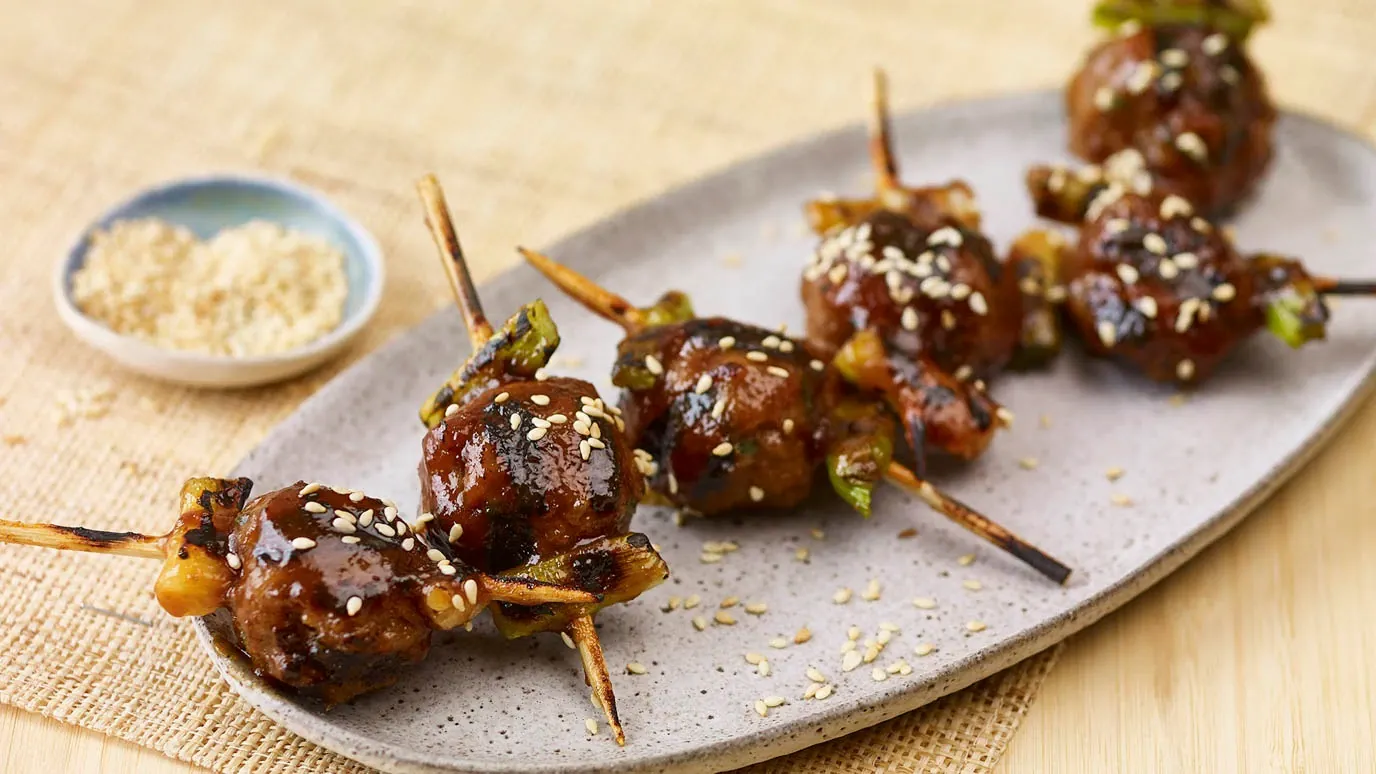 Turkey Meatball & Scallion Yakitori