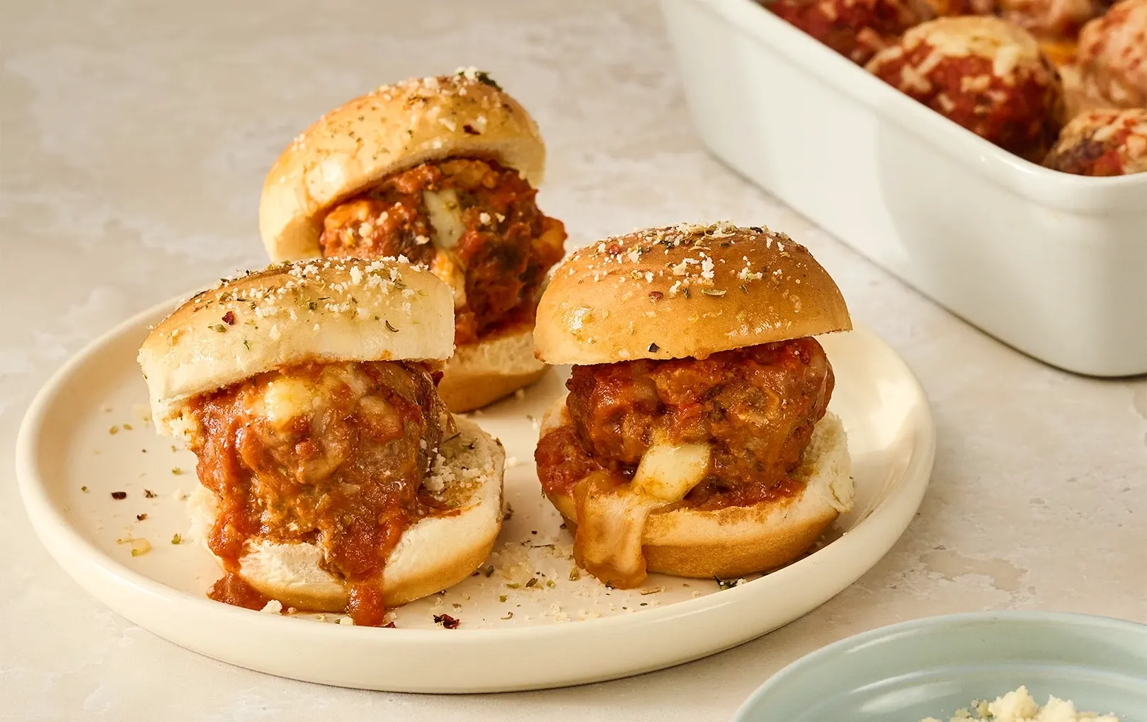 Spicy Mozzarella Stuffed Meatball Sliders