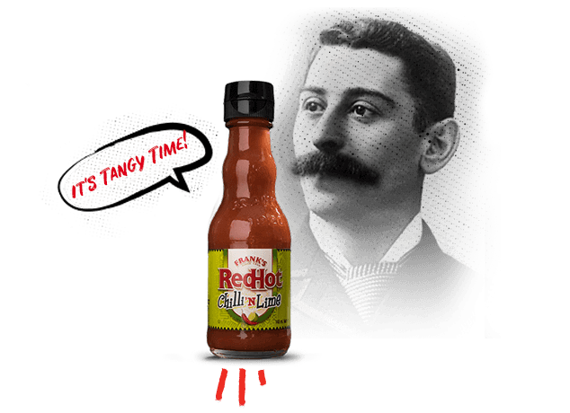 founder of franks redhot with a bottle of franks buffalo sauce saying wings founder of franks redhot with a bottle of franks buffalo sauce saying wings