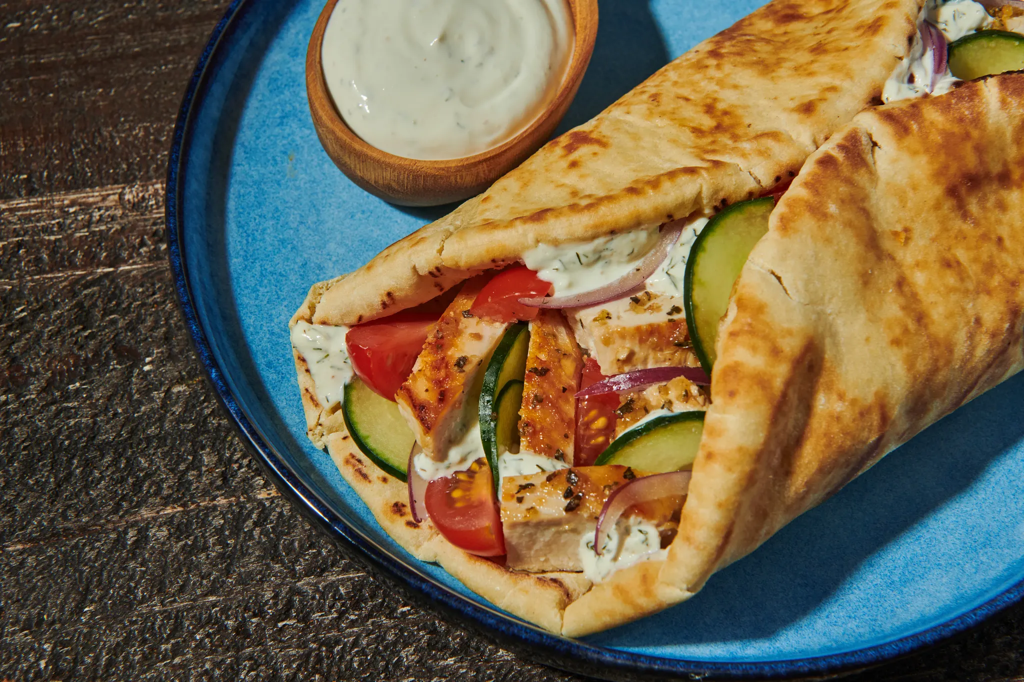 Greek Style Grilled Chicken Gyro