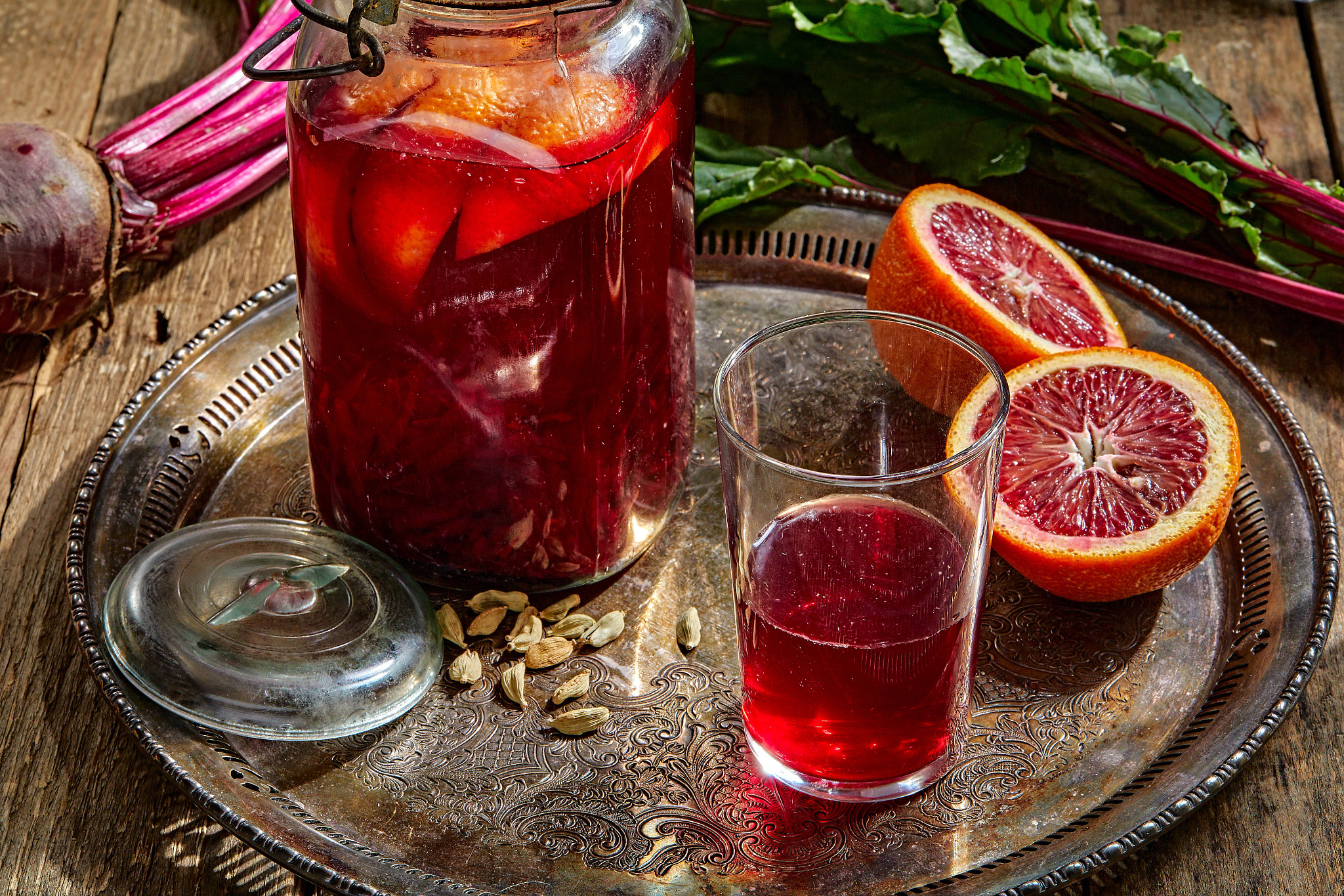 Blood Orange, Beet, and Cardamom Sipping Sour