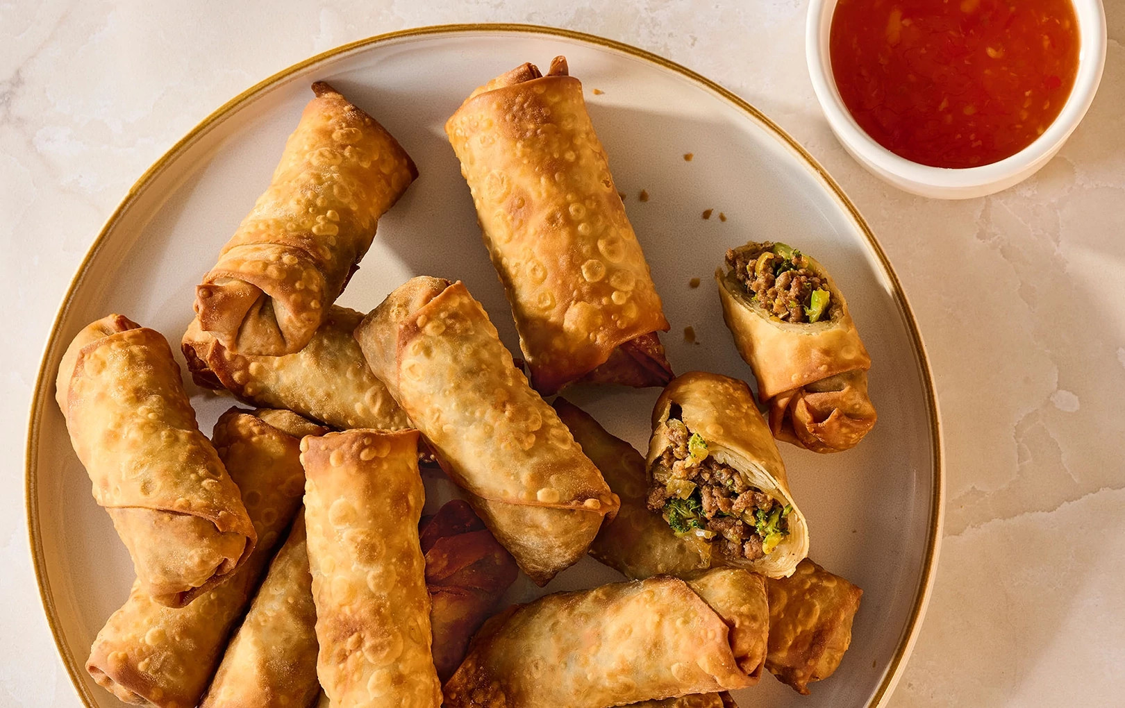 Air Fryer Beef and Broccoli Egg Rolls