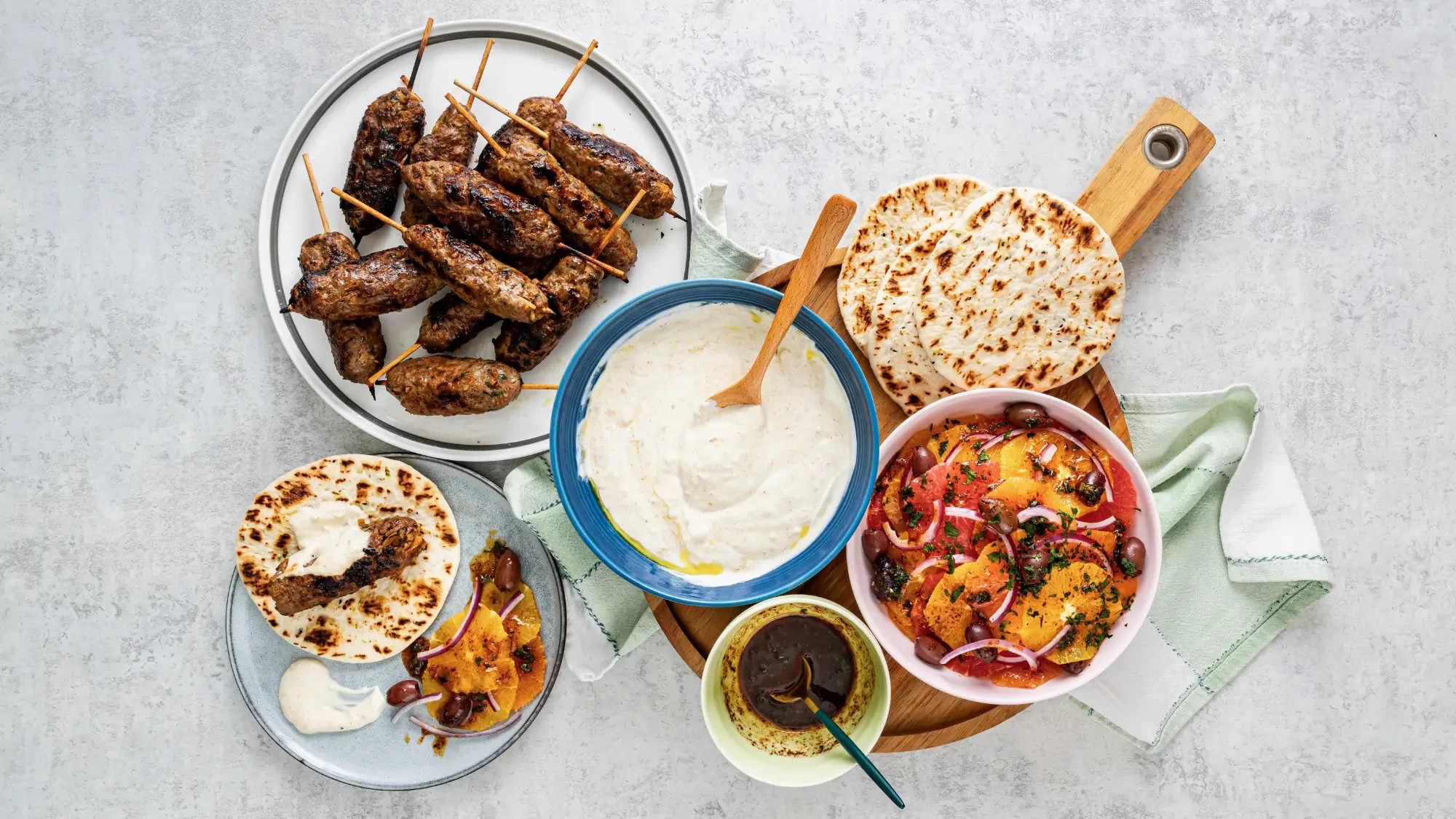 Beef Kofta with Zesty Garlic Sauce