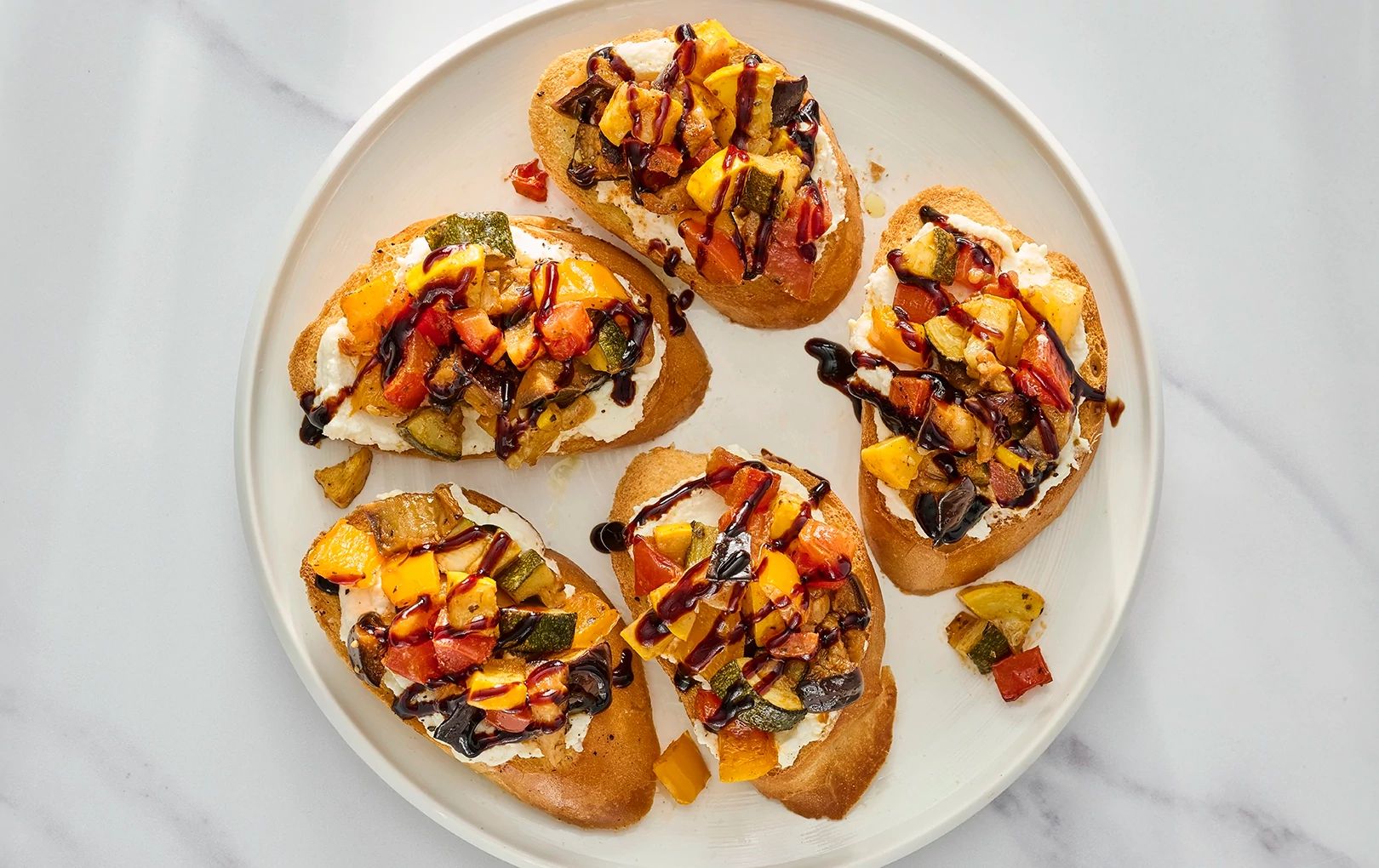 Tuscan Roasted Vegetable Bruschetta