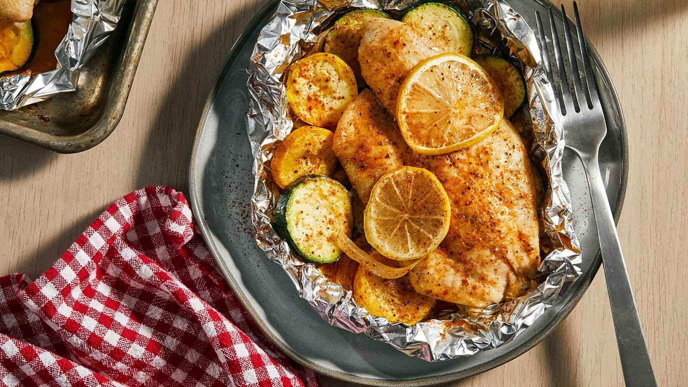 Old Bay Grilled Fish In Foil Packets