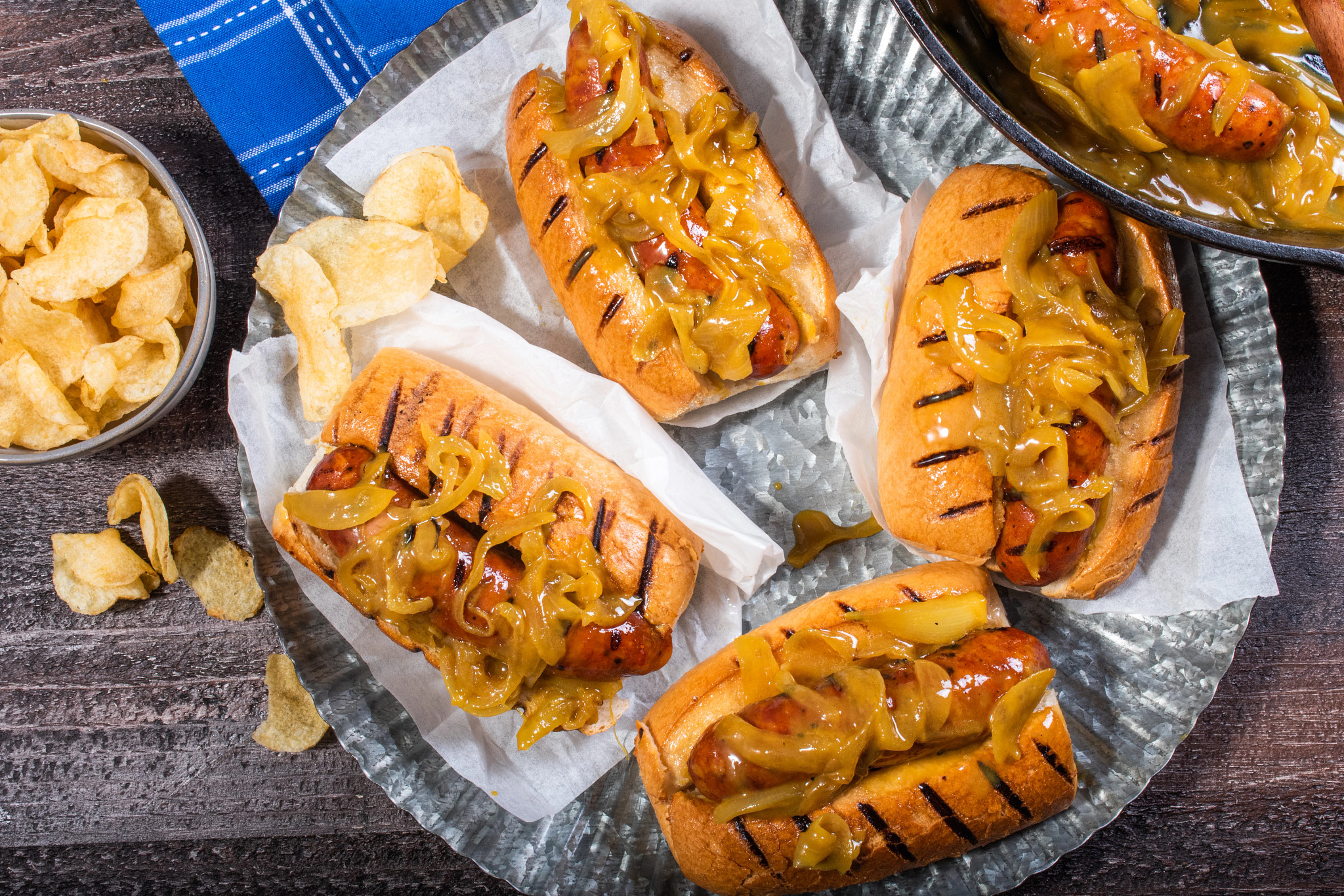 Mustard Beer Basted Sausages & Onions French's
