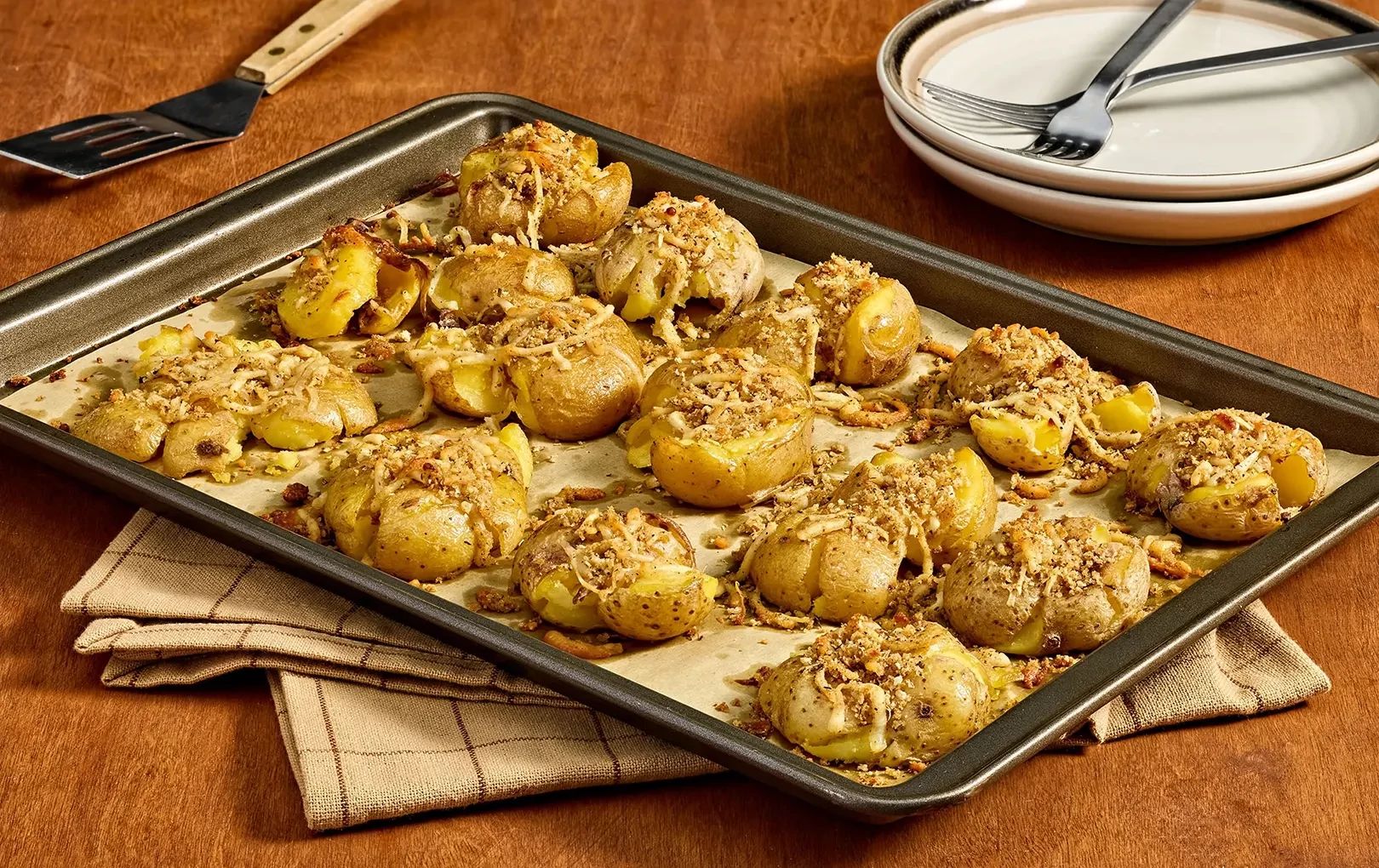 Parmesan Herb Smashed Potatoes