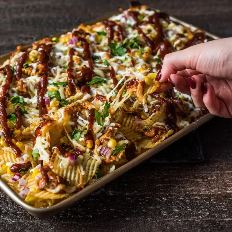 Franks RedHot Nachos aux croustilles de pommes de terre Buffalo et BBQ Franks RedHot Nachos aux croustilles de pommes de terre Buffalo et BBQ
