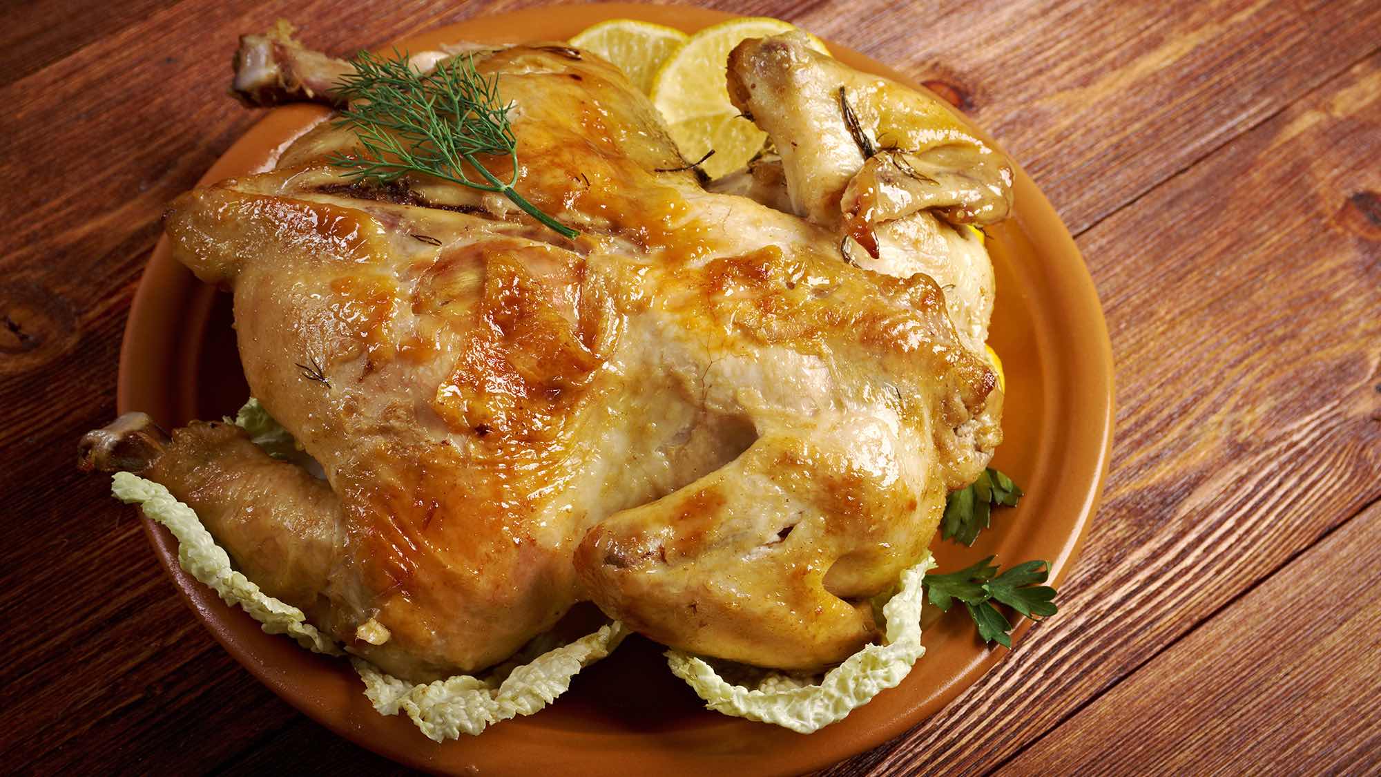 RECETTE poulet roti a la creme au thym et au persil