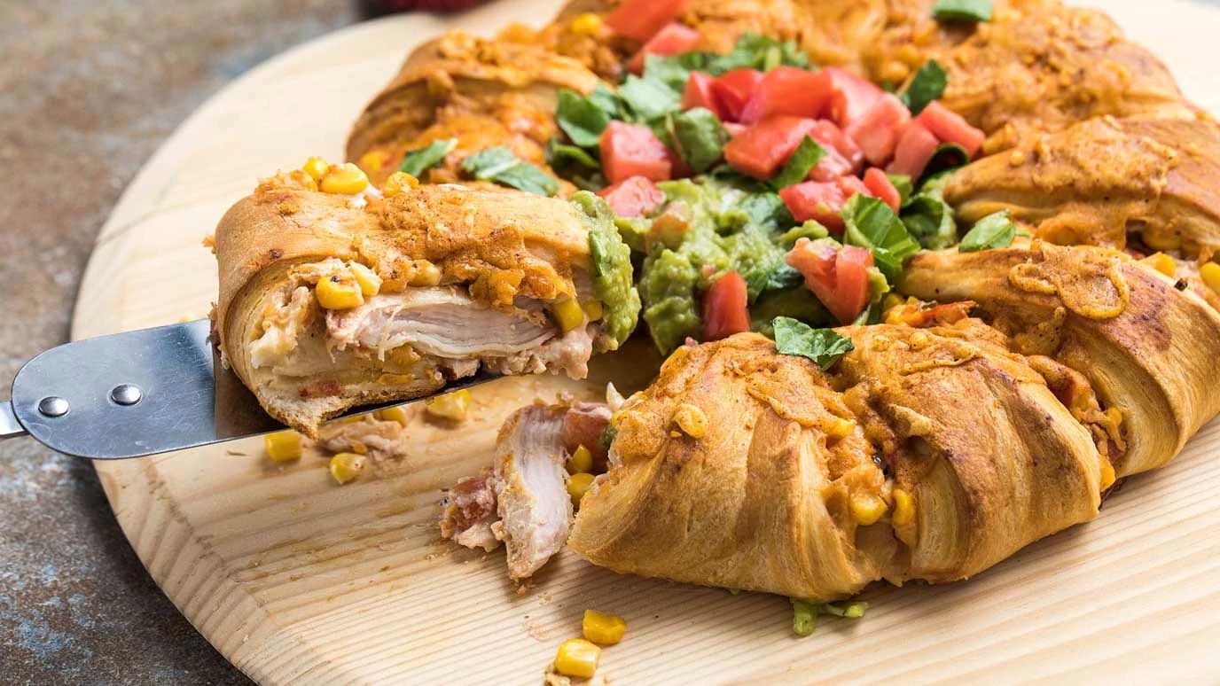 Leftover Turkey Taco Crescent Ring