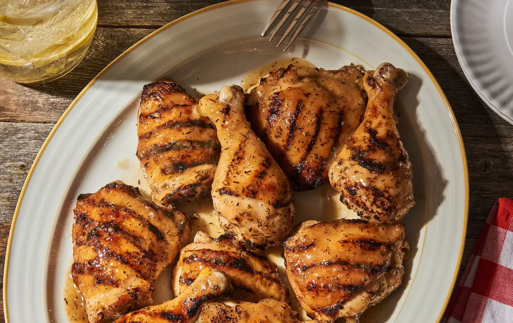 Hickory Mustard Grilled Chicken Thighs