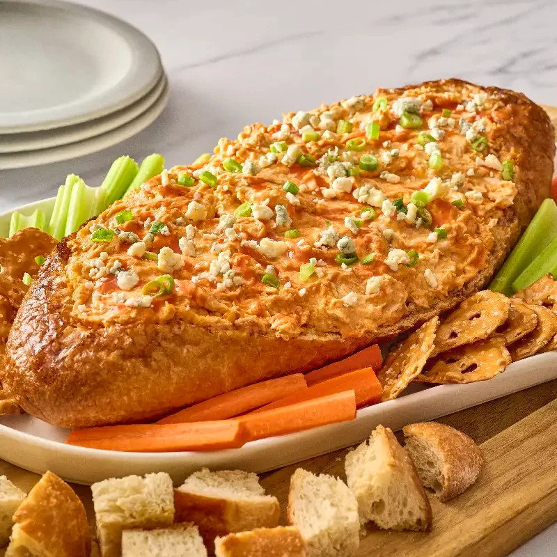 Buffalo Chicken Dip Bread Bowl
