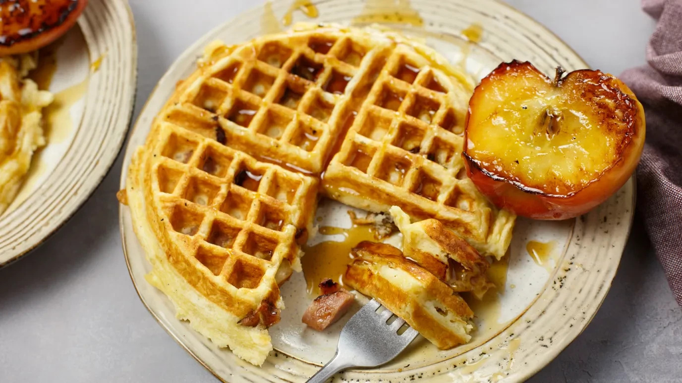 Ginger Waffle with Apple Chicken Sausage