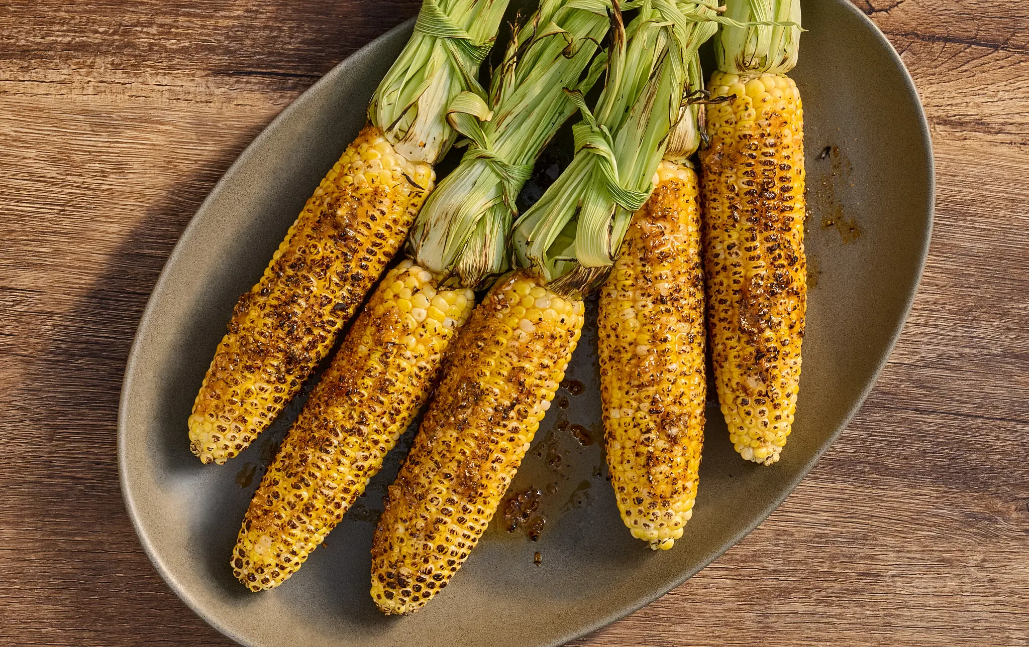 Grilled Corn With Spicy Honey Butter