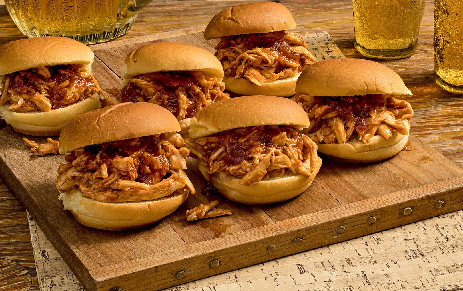 Smoky Applewood Pulled Chicken Sliders