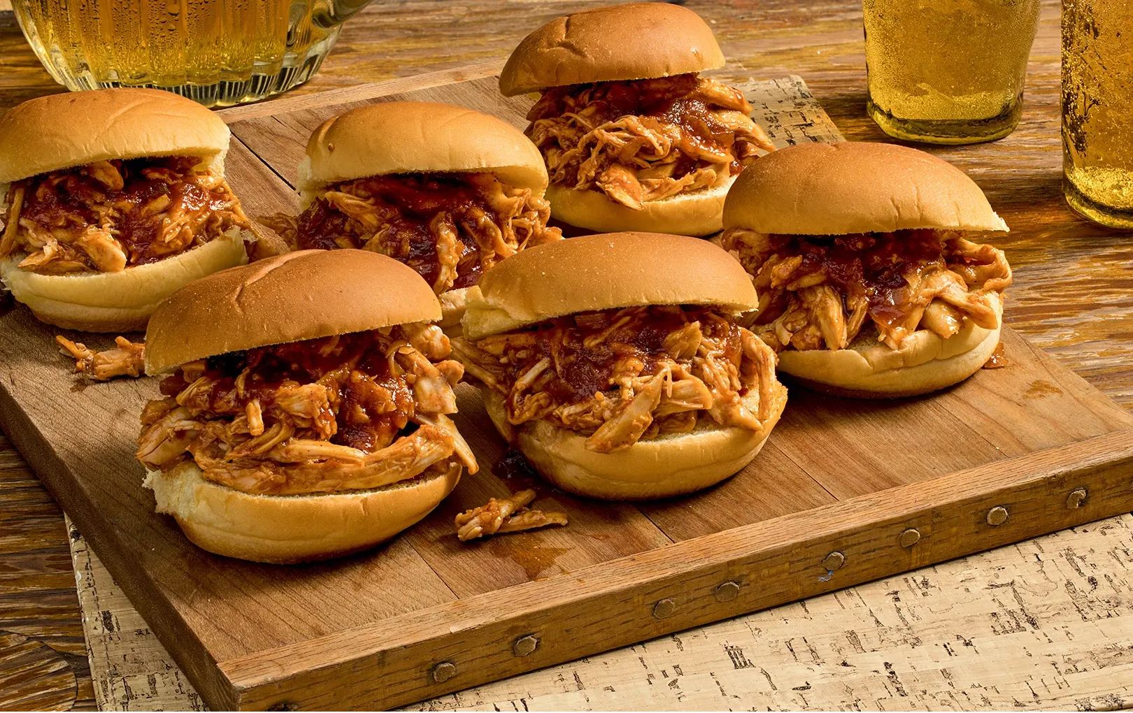 Smoky Applewood Pulled Chicken Sliders